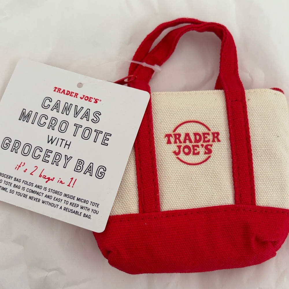 🆕 Trader Joe's Canvas Micro Tote (Red)